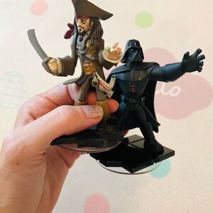 2 Disney Infinity Video Game Action Figures Lot Darth Vader Captain Jack Sparrow